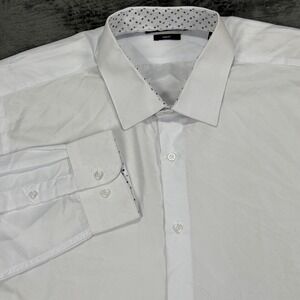 Nine West Dress Shirt Men XL White Slim